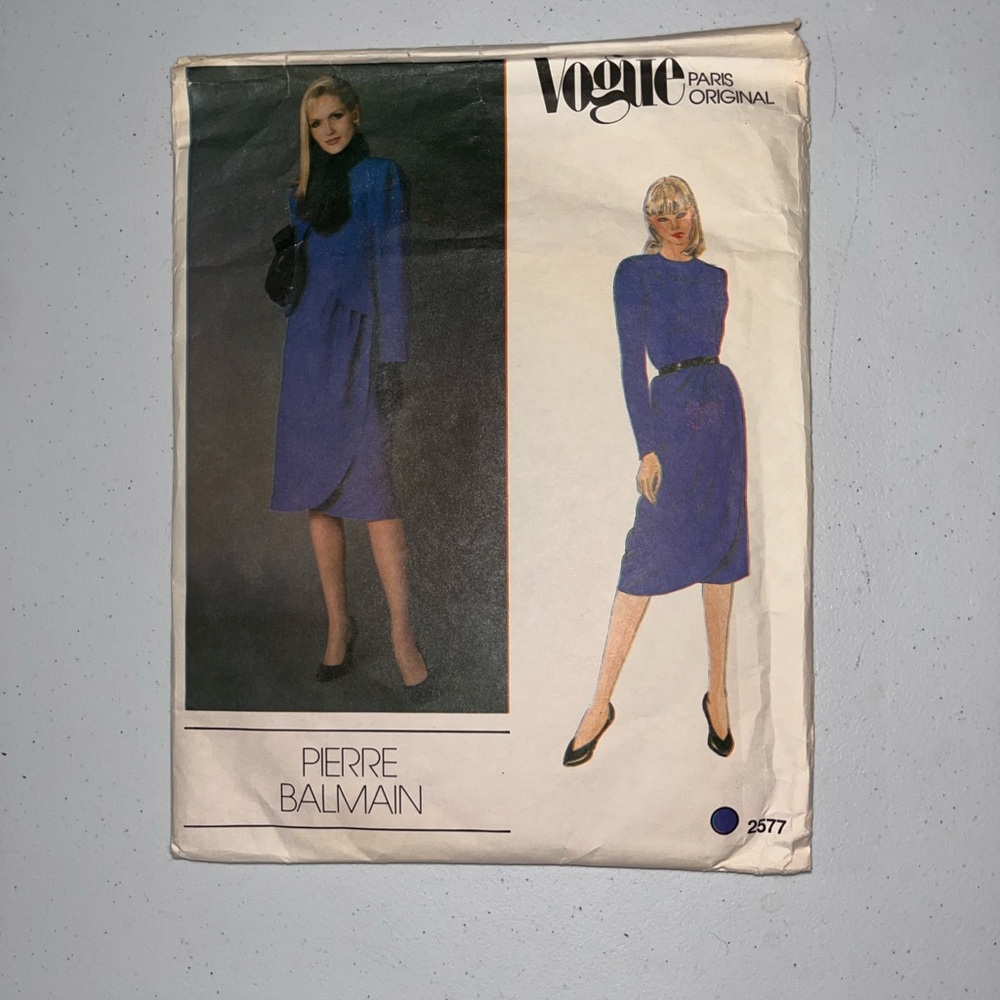 NIP Vintage Vogue Paris Original Blue Dress Pattern 2577
